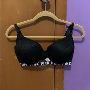 PINK Leopard Lace Patterned Bra